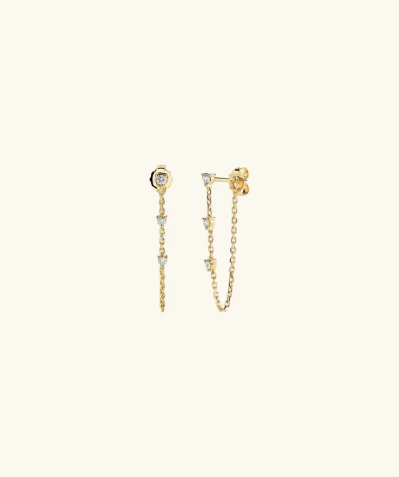 Shop Mini Diamond Chain Studs Earrings