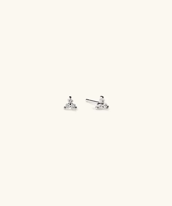 Cheap Mini Lotus Diamond Studs Earrings