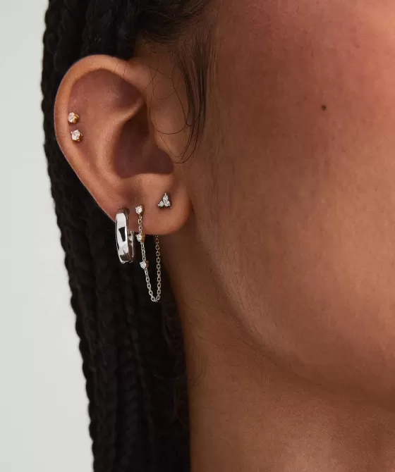 Cheap Mini Lotus Diamond Studs Earrings