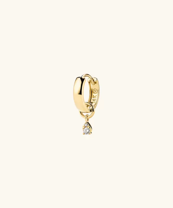 Shop Mini Pear Diamond Hoop Charm Earrings