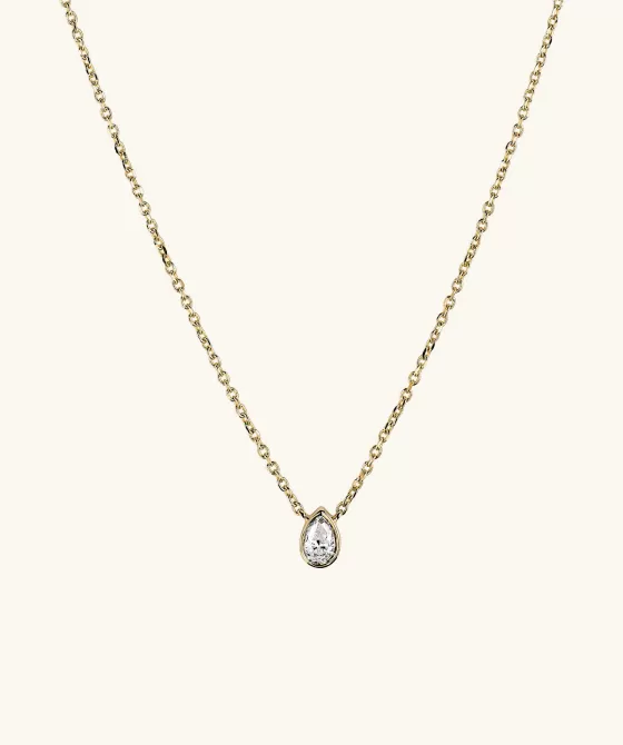 Shop Mini Pear Diamond Necklace Necklaces