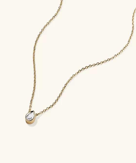 Shop Mini Pear Diamond Necklace Necklaces