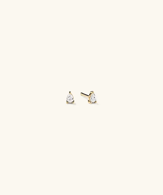 Flash Sale Mini Pear Diamond Studs Earrings