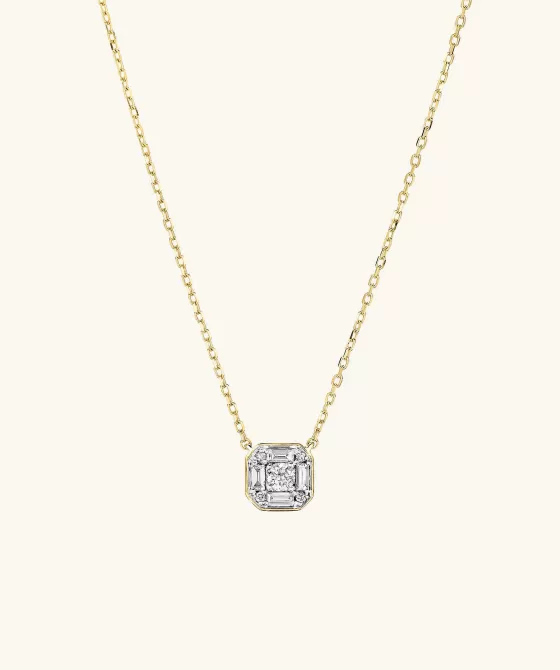 Hot Mosaic Cushion Diamond Necklace Necklaces