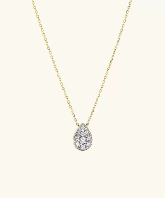Fashion Mosaic Pear Diamond Necklace Necklaces