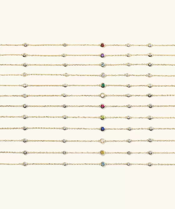Cheap Multi Gemstone Station Bracelet Bracelets