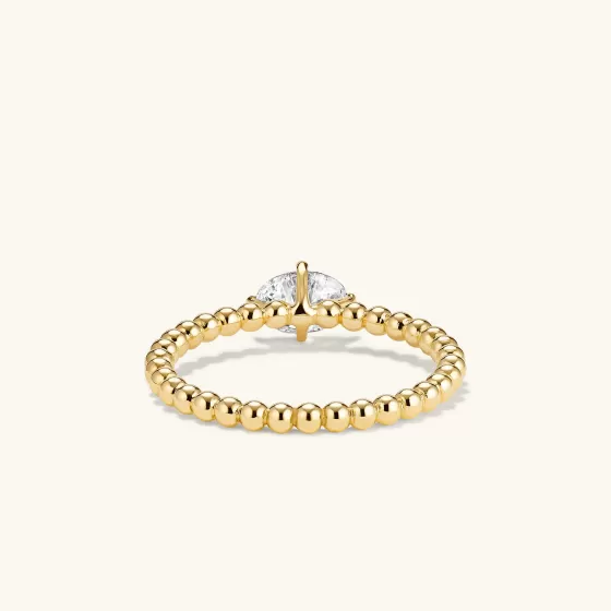 Cheap Oval Diamond Bold Beaded Ring Rings