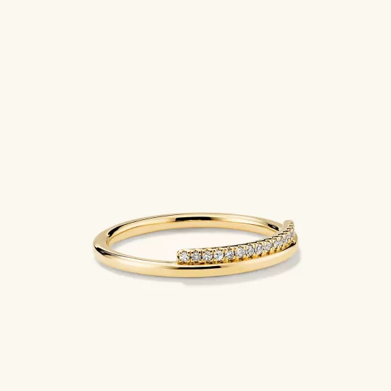 Flash Sale Pav Diamond Bar Stacker Ring Rings