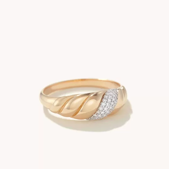 Cheap Pav Diamond Croissant D Me Ring Rings