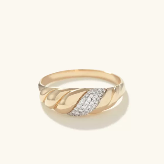 Cheap Pav Diamond Croissant D Me Ring Rings