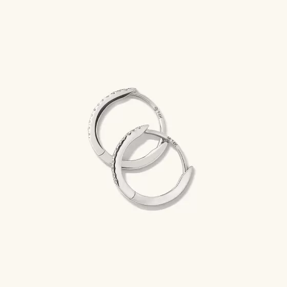 Best Sale Pav Diamond Huggie Hoops Earrings