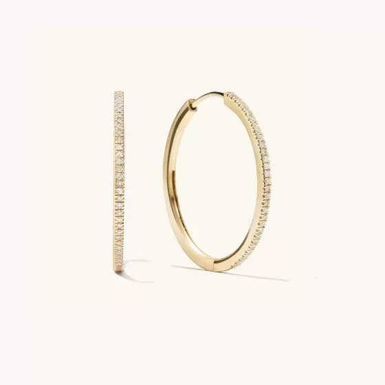 Cheap Pav Diamond Large Hoops Earrings