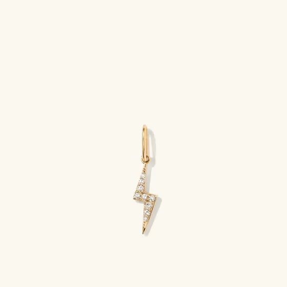 Shop Pav Diamond Lightning Bolt Charm Necklaces