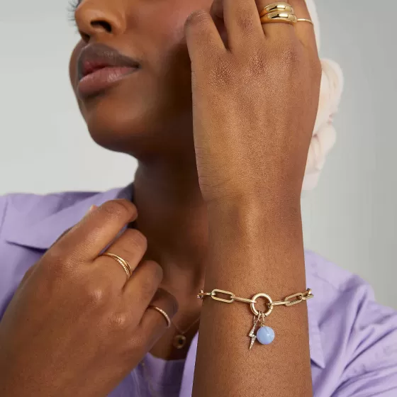 Shop Pav Diamond Lightning Bolt Charm Necklaces
