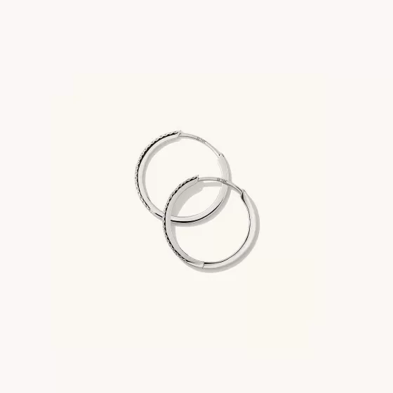 Flash Sale Pav Diamond Medium Hoops Earrings