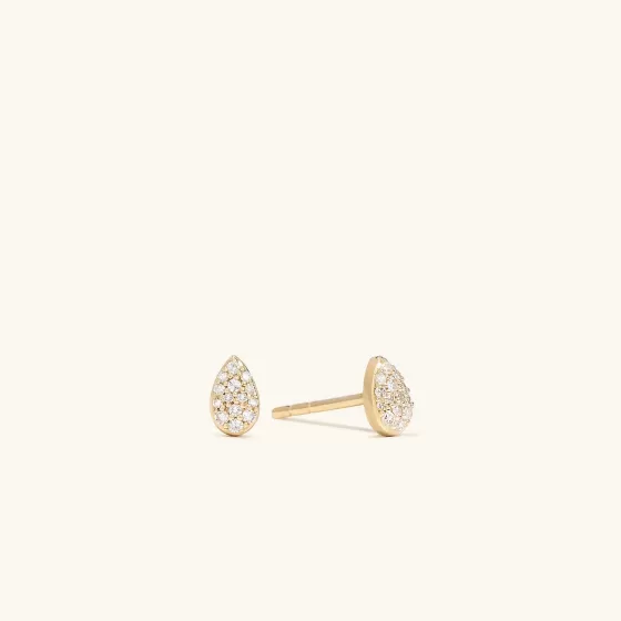 Online Pav Diamond Pear Studs Earrings