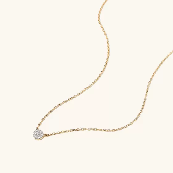 Store Pav Diamond Round Necklace Necklaces