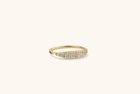Sale Pav Diamond Slim Signet Rings