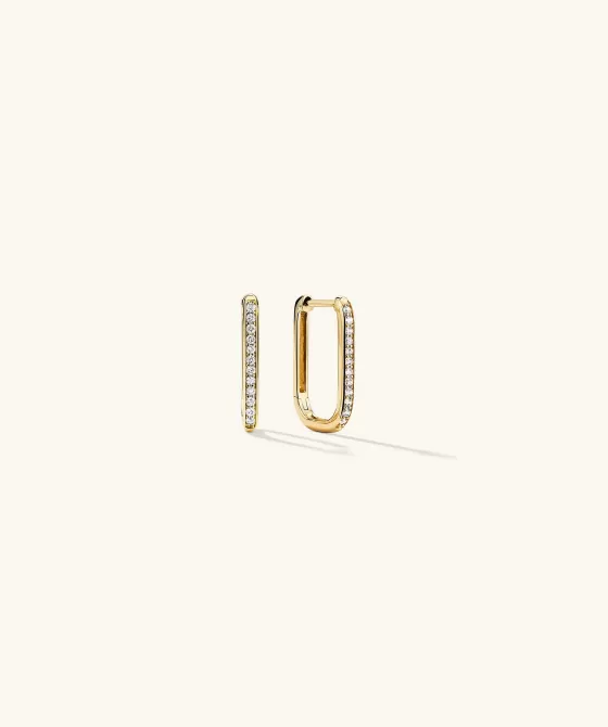 Best Sale Pav Diamond Small U Hoops Earrings