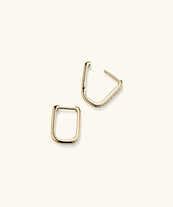 Best Sale Pav Diamond Small U Hoops Earrings