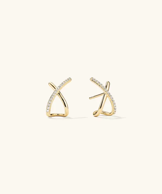 Clearance Pav Diamond X Oversized Studs Earrings