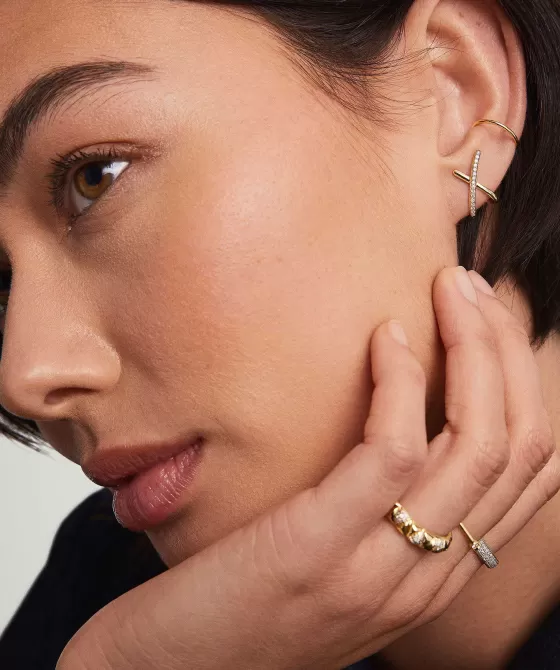 Clearance Pav Diamond X Oversized Studs Earrings