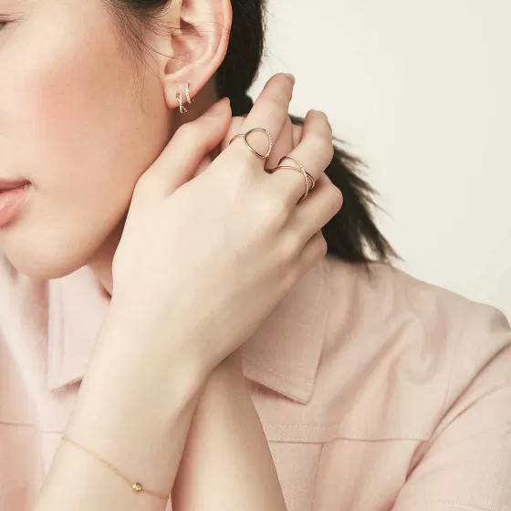 Flash Sale Pav Diamond X Ring Rings