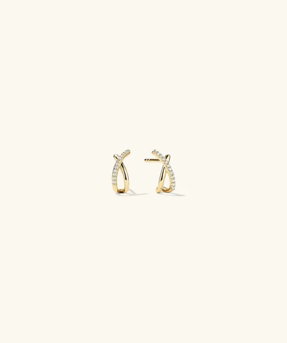 Flash Sale Pav Diamond X Studs Earrings