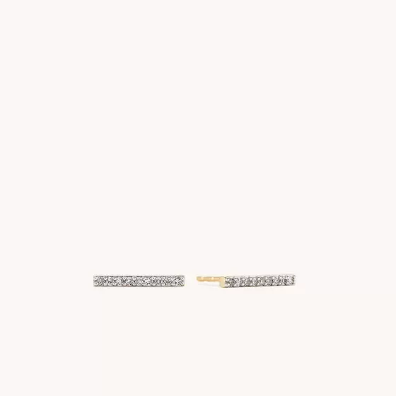 Store Pav Diamonds Long Bar Studs Earrings