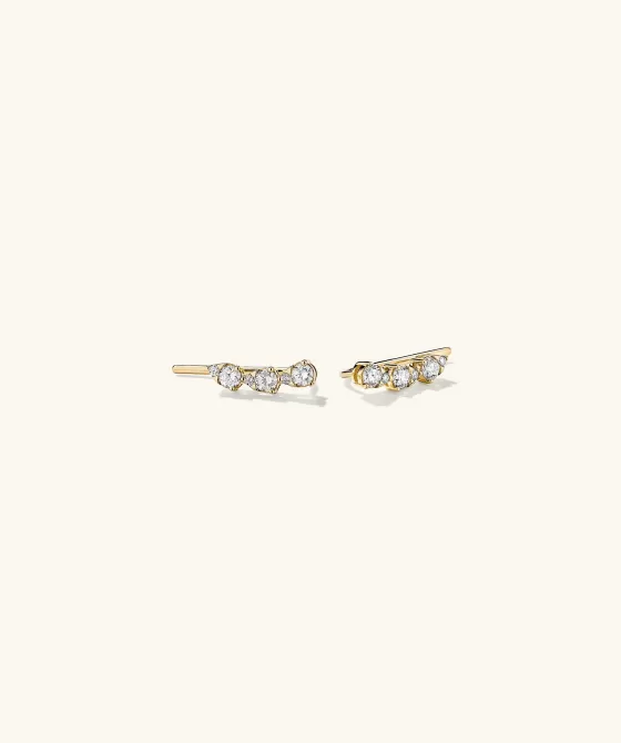 Online Pear Diamond Climber Studs Earrings