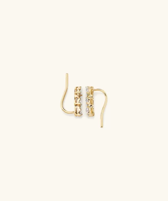 Online Pear Diamond Climber Studs Earrings