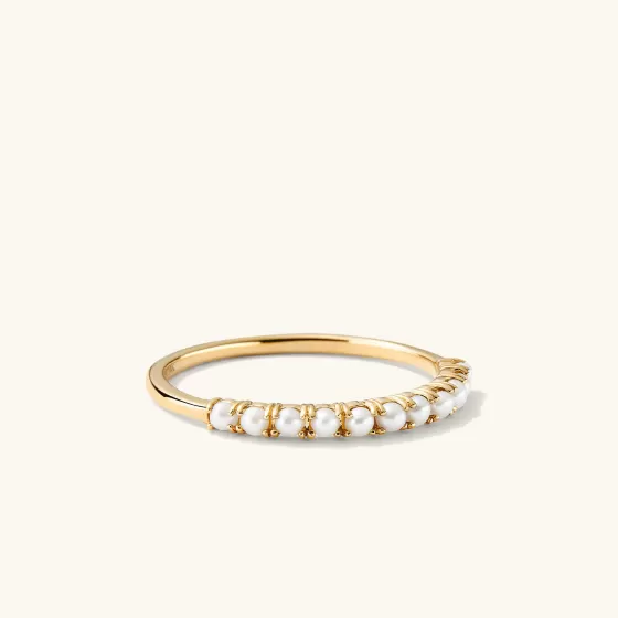 Cheap Pearl Half Eternity Ring Rings