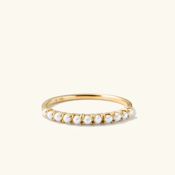 Cheap Pearl Half Eternity Ring Rings