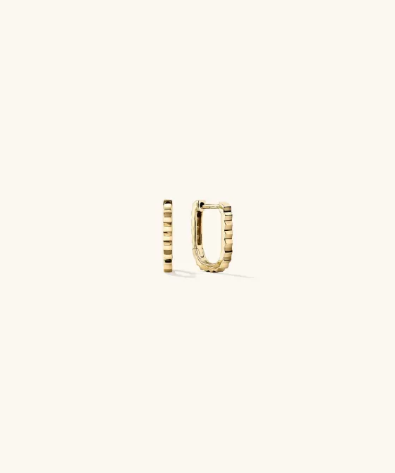 Online Pleated Huggie U Hoops Earrings
