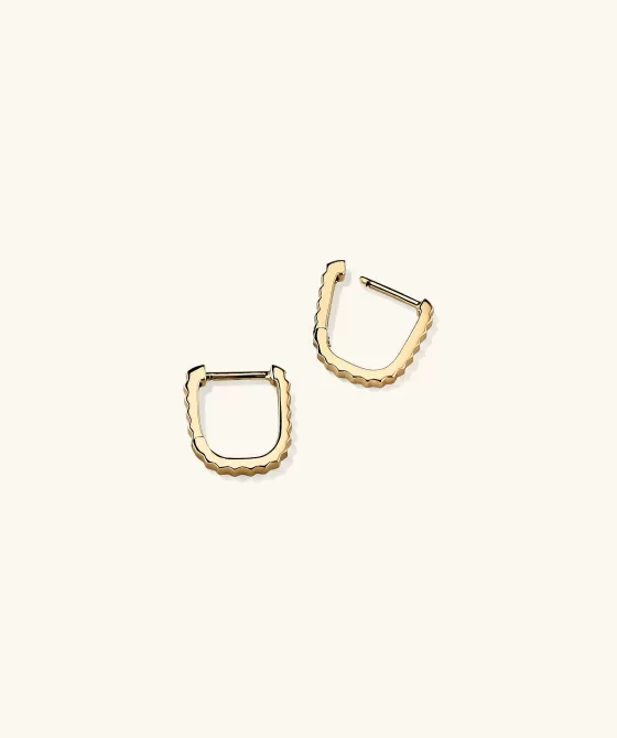 Online Pleated Huggie U Hoops Earrings