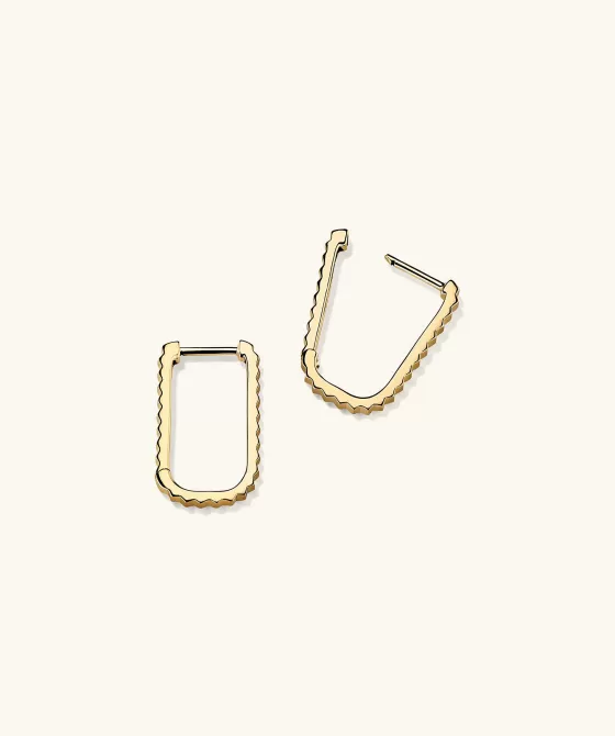 Cheap Pleated Medium U Hoops Earrings