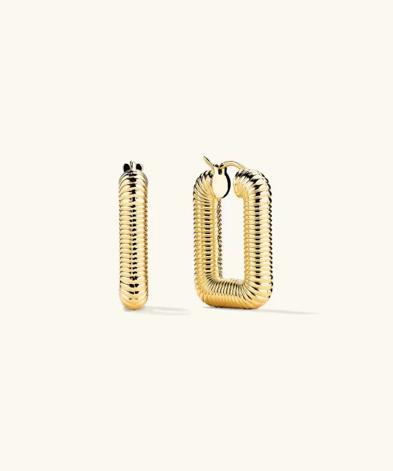Flash Sale Ribbed Oversized Hoops Earrings