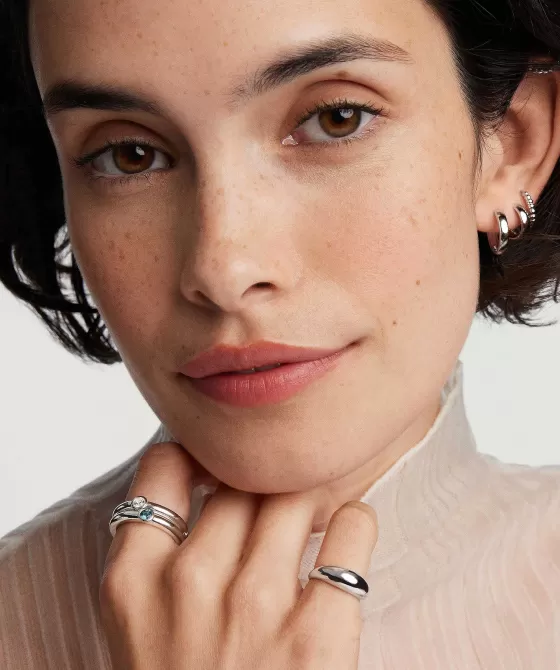 Online Round Gemstone Stacker Ring Rings