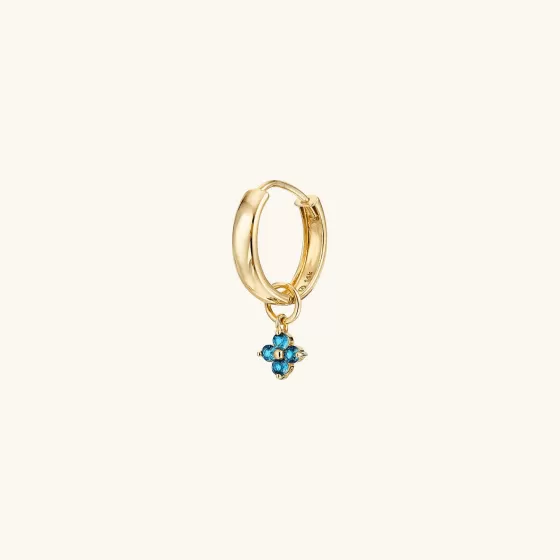 Clearance Single Gemstone Cluster Hoop Charm Earrings