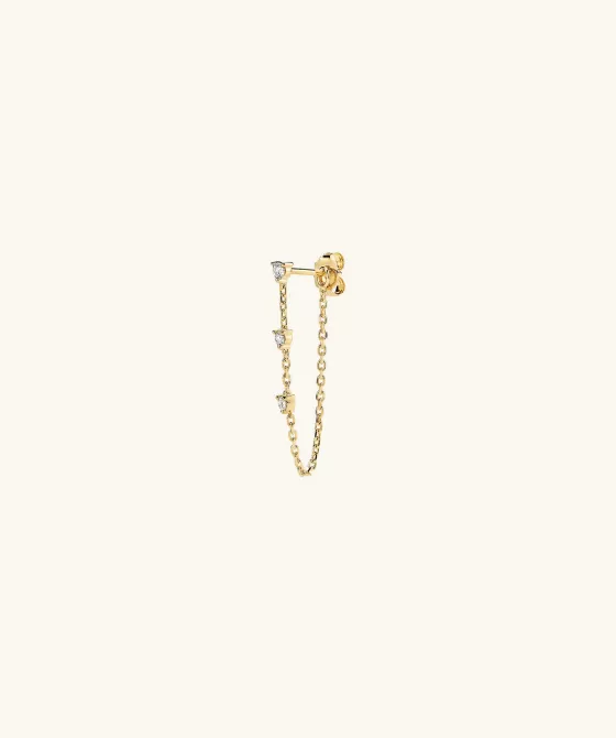 Best Sale Single Mini Diamond Chain Stud Earrings