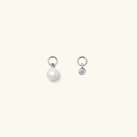 Discount Single Mini Gemstone Hoop Charm Earrings
