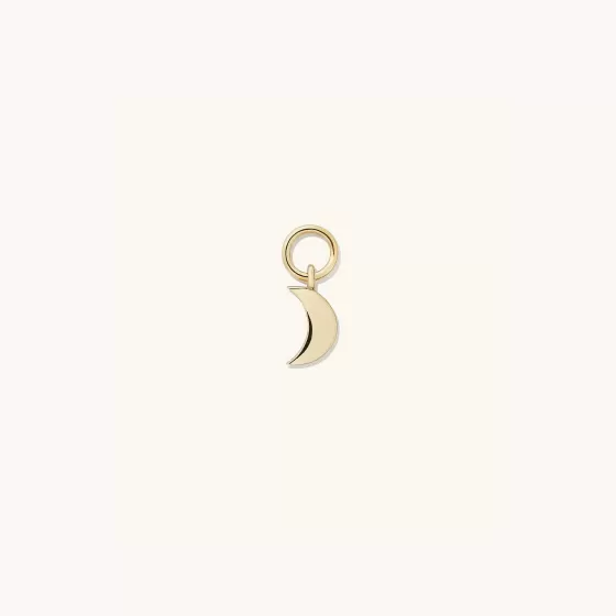 Hot Single Moon Hoop Charm Earrings