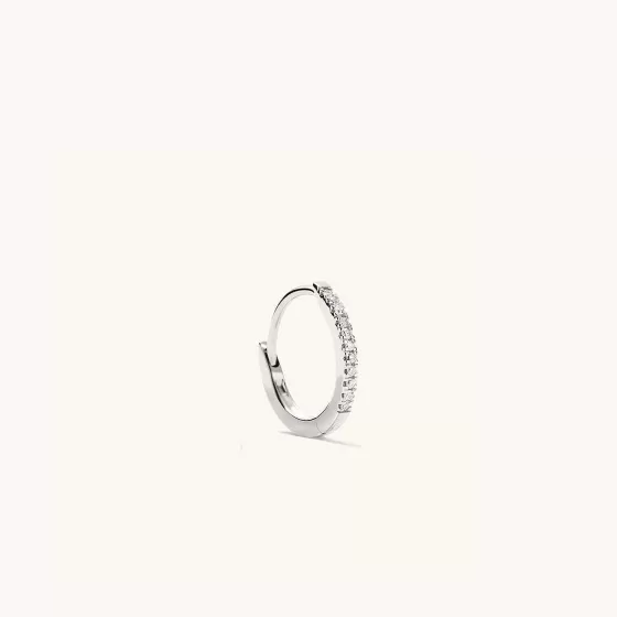 Sale Single Pav Diamond Huggie Hoop Earrings
