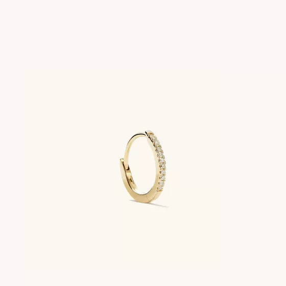 Hot Single Pav Diamond Huggie Hoop Earrings