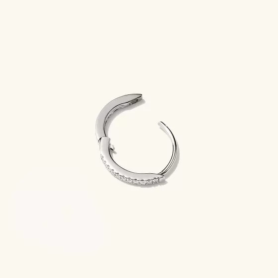 Sale Single Pav Diamond Huggie Hoop Earrings
