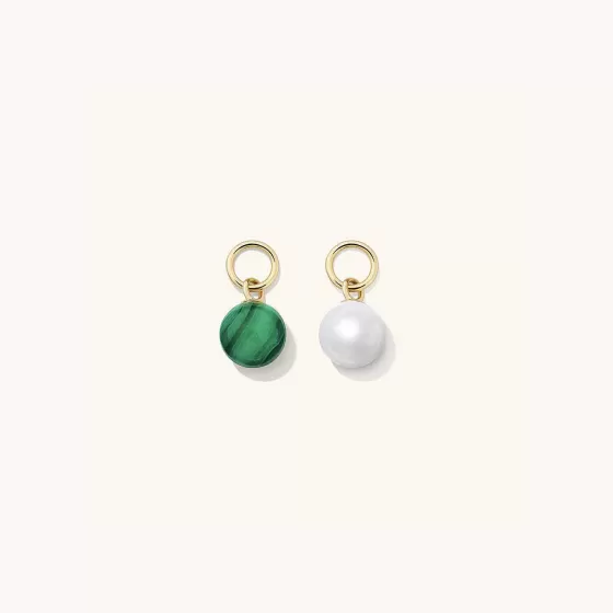 Discount Single Pearl Hoop Charm Earrings