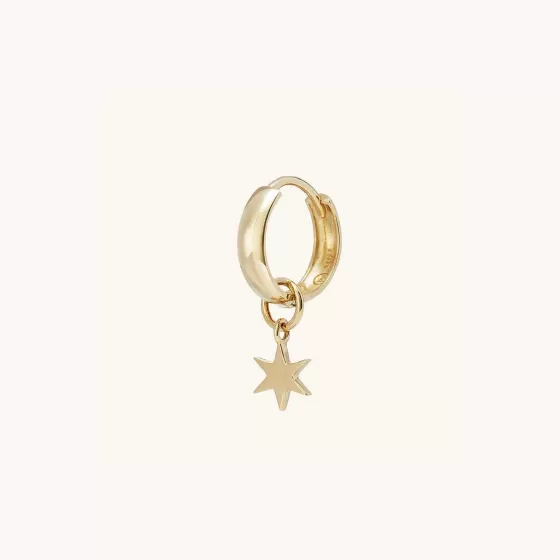 Shop Single Star Hoop Charm Earrings