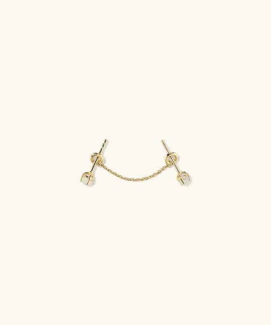 Clearance Single Stud Chain Connector Earrings