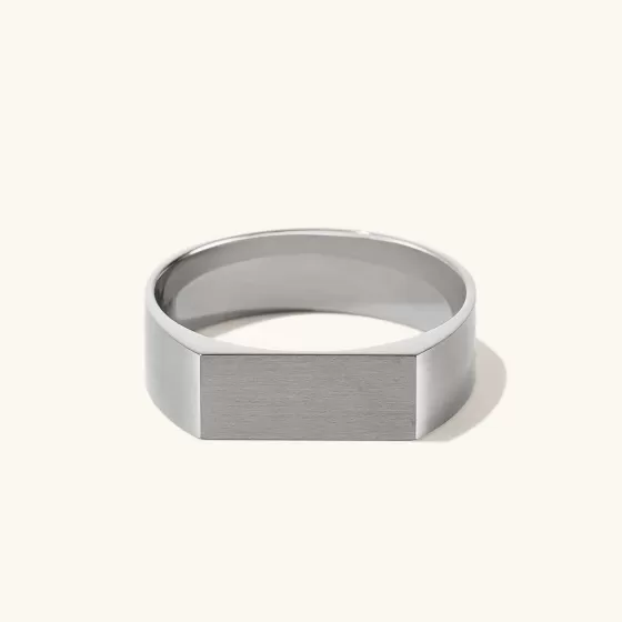 Cheap Slim Rectangular Signet Ring Rings