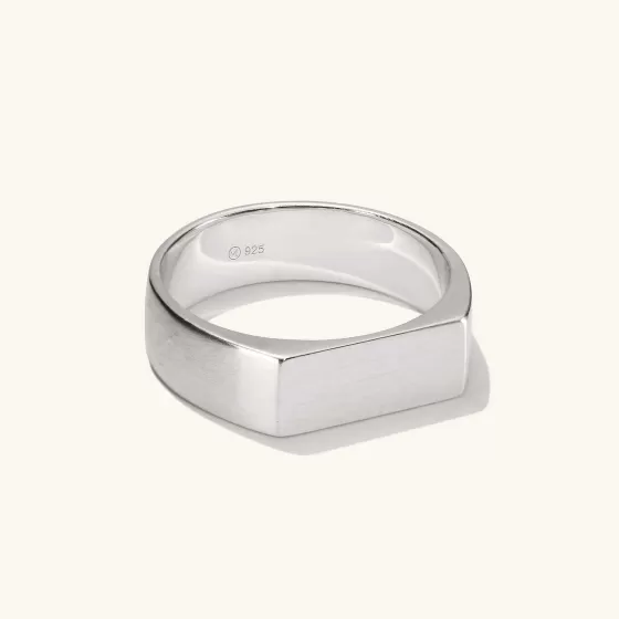 Shop Slim Rectangular Signet Ring Rings